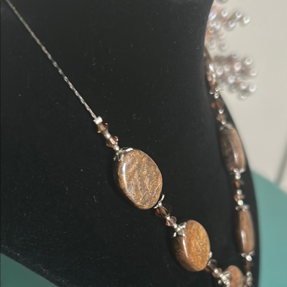 Chunky Bronzite Brown Gemstone Statement Mixed Be… - image 5